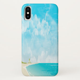 Kalm strand & lucht oceaansfeer iPhone x hoesje