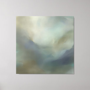 Kalm Turquoise Blauwe Abstracte Golven Ethische La Canvas Afdruk