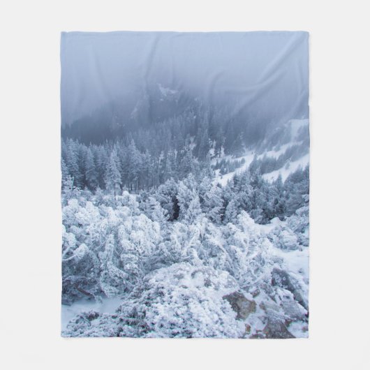 Kalm winterdag bovenop de bergen fleece deken (Voorkant)
