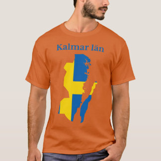 Kalmar County Kaart Zweden T-shirt