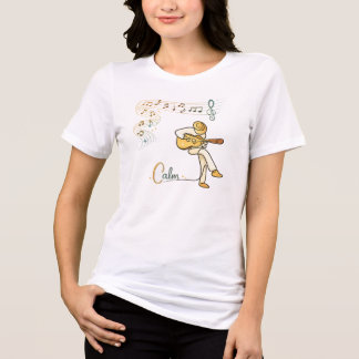 Kalme Muzikant Eén Lijn Tekenontwerp Tri-Blend Shirt
