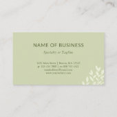 Kalme olijfgroene groene groene bladeren visitekaartje (Achterkant)