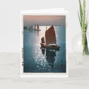 Kalme wind, Hiroshi Yoshida, houtsnede Kaart