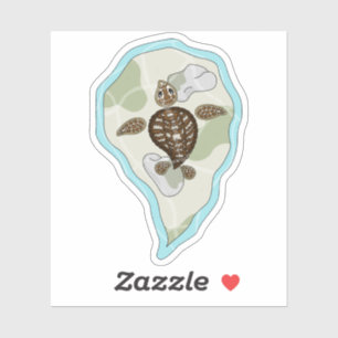 Kalmeer de Sticker van het Zee Turtle Contour