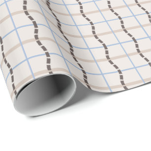 Kalmerend geometrisch mozaïek - blauwe taupe cadeaupapier