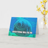 Kalmerend Wenskaart Manatee Kaart (Gele Bloem)