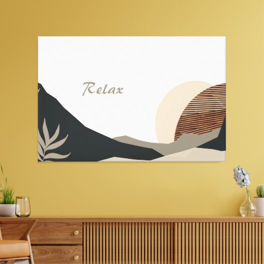 Kalmerende Abstracte aardetinten Mountain Canvas A (Insitu (Woonkamer))