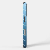 Kalmerende Blauwe Golf Patroon met Monogram Case-Mate iPhone Case (Achterkant / Rechts)
