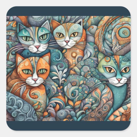 Kalmerende katten 2 stickers (Voorkant)