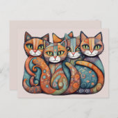 Kalmerende Katten 3 briefkaart (Voorkant / Achterkant)