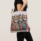 Kalmerende Katten 3 canvas tas (Dichtbij)