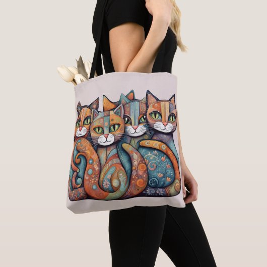 Kalmerende Katten 3 canvas tas (Dichtbij)