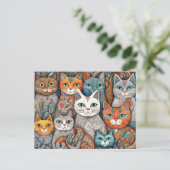 kalmerende katten briefkaart (Staand voorkant)