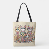 Kalmerende Katten canvas tas (Achterkant)