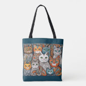 Kalmerende Katten canvas tas (Achterkant)