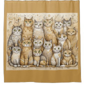 kalmerende katten douchegordijn (Voorkant)