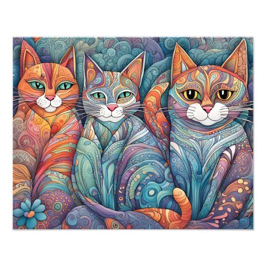 kalmerende katten poster (Voorkant)