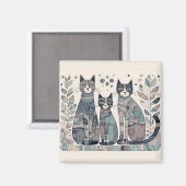 kalmerende kattenmagneet magneet (Voorkant / Achterkant)