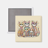 kalmerende kattenmagneet magneet (Voorkant / Achterkant)