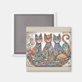 kalmerende kattenmagneet magneet (Voorkant / Achterkant)