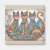 kalmerende kattenmagneet magneet (Voorkant)