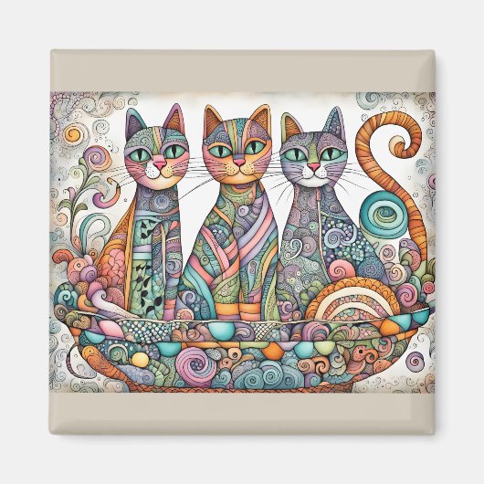 kalmerende kattenmagneet magneet (Voorkant)