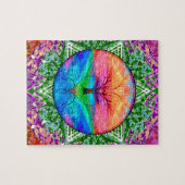 Kalmerende levensboom in regenboogkleuren legpuzzel (Horizontaal)
