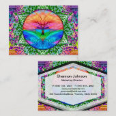 Kalmerende levensboom in regenboogkleuren visitekaartje (Voorkant / Achterkant)