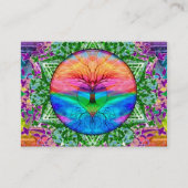 Kalmerende levensboom in regenboogkleuren visitekaartje (Voorkant)
