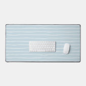 Kalmerende Pastelblauwe Oceaangolven Geometrisch L Bureaumat (Keyboard & Muis)