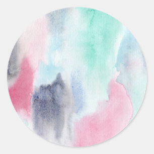 Kalmerende Waterverf Ronde Sticker