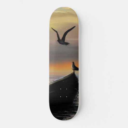 Kalmte - Waterverf Skateboard (Voorkant)