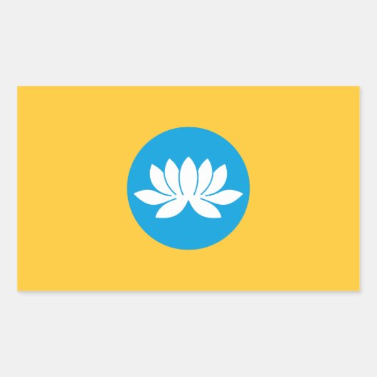 Kalmukse vlag rechthoekige sticker (Voorkant)