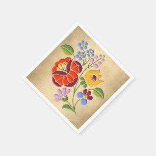 Kalocsa Embroidery - Hongaars Folk Art mof Servetten