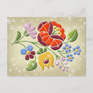 Kalocsa Embroidery - Hongaarse Folk Art Briefkaart