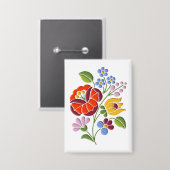 Kalocsa Embroidery - Hongaarse Folk Art Button (Voorkant / Achterkant)