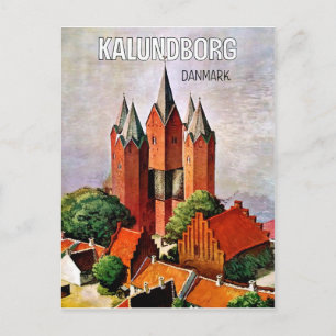 Kalundborg castle, Denemarken. Vintage-poster Briefkaart