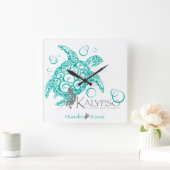Kalypso Zee Turtle Vierkante Klok (Huis)