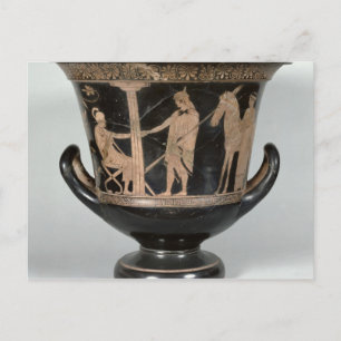 Kalyxkrater met rode figuur briefkaart