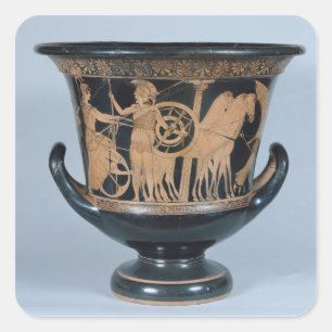 Kalyxkrater met rode figuur vierkante sticker