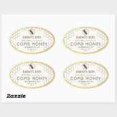 Kam Honing label met Bee Honeycomb Gold Edge (Vel)