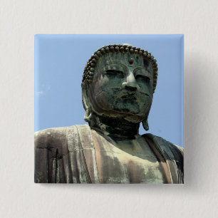 kamakura buddha vierkante button 5,1 cm