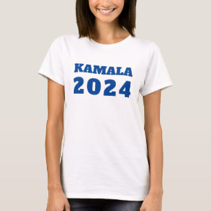 KAMALA 2024 blauw-democratische tekst T-shirt