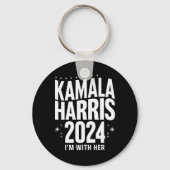 Kamala 2024 Ondersteuning Ik ben met haar Kamala H Sleutelhanger (Voorkant)