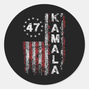 Kamala 47 Kamala47 President Verenigde Staten Vlag Ronde Sticker
