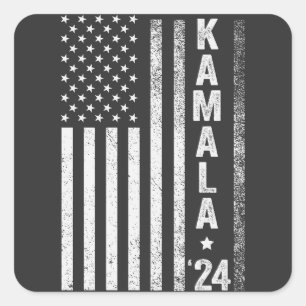 Kamala American Flag President Verkiezing Verenigd Vierkante Sticker