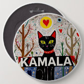 Kamala Black Cat heart Kamala Button (Voorkant /achterkant)