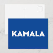 Kamala blauw en wit moderne vet typografie briefkaart (Voorkant / Achterkant)