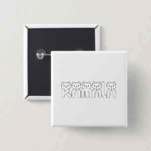 Kamala Cat Letter President 2024 Vierkante Button 5,1 Cm