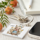 Kamala Cats Kinder aangepaste gepersonaliseerde ki Sleutelhanger (Voorkant Rechts)